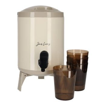 JENS Living Sapdispenser Set met 4 Bekers Taupe