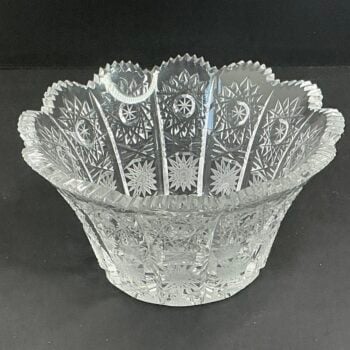 Vintage PODTATRAN Poprad Kristallen Fruitschaal van 24% Handgeslepen Loodkristal – Ø 21 cm