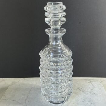 Nachtmann vintage karaf van 24% loodkristal met stop – Duits kristal, ringdecor, circa 30 cm