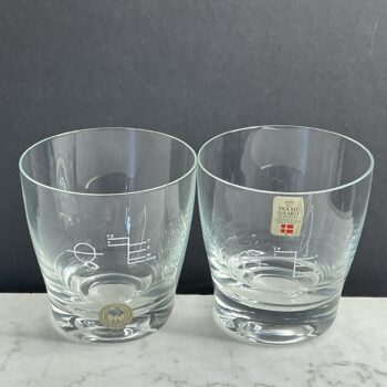 Vintage Holmegaard whiskyglazen met plimsollmerk
