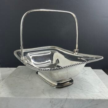 Vintage Silver Plated Swing Handle Basket | Georgian Regency Style Serving Basket | Decorative Bread Fruit Basket
