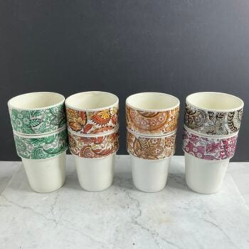 Set van 8 vintage Royal Sphinx P. Regout drinkbekers