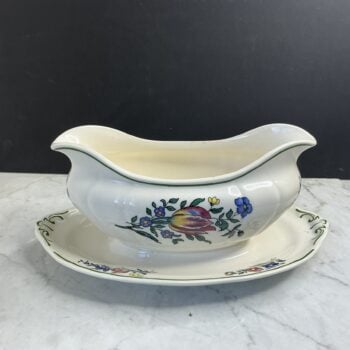 Villeroy & Boch Alt Strassburg sauskom met vaste onderschotel – bloemendecor