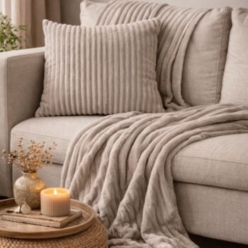 Unique living kussen en plaid dez chateau grey