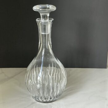 Vintage zware kristallen karaf met stop – handgeslepen – 32 cm
