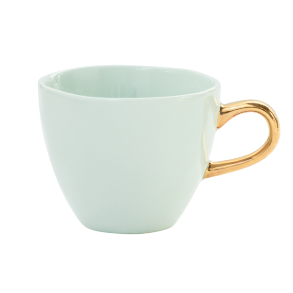 Good morning coffee cup celadon