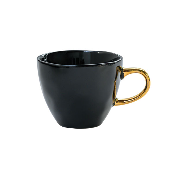 good morning coffee cup black