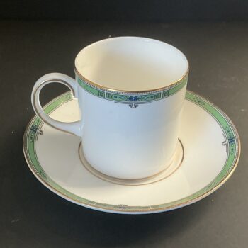Vintage Wedgwood Jade Koffiekop met Schotel | Bone China Engeland | Jaren 90
