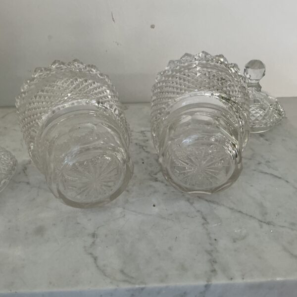 Kristallen zuurstel potjes met deksel ca 1900 - Afbeelding 4