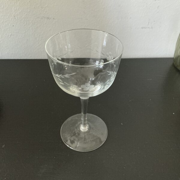 Vintage kristallen kleine wijnglazen met slijpsel 13x7cm (set van 3) - Afbeelding 2
