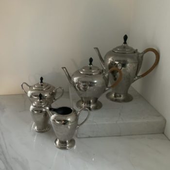 Vintage metalen koffie/thee set (5 delig)
