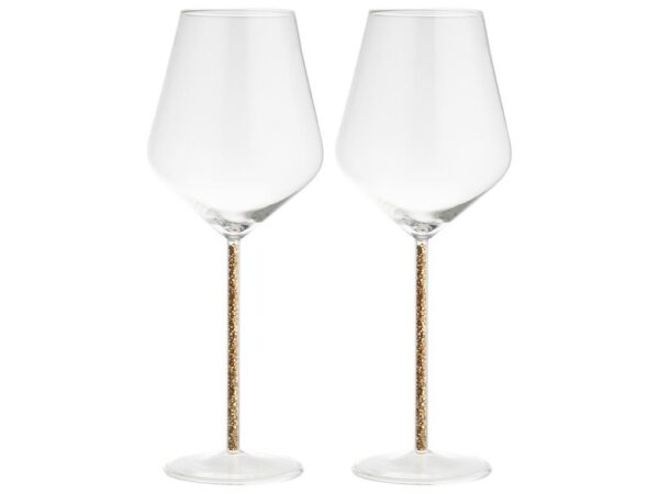 Gusta Wijn Glas Glitter Goud