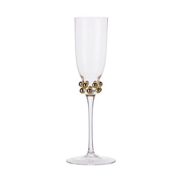 Opjet Champagneglas gouden kralen