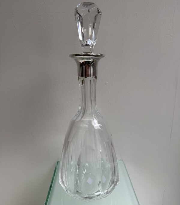 Vintage kristallen karaf met sterling zilveren hals 925