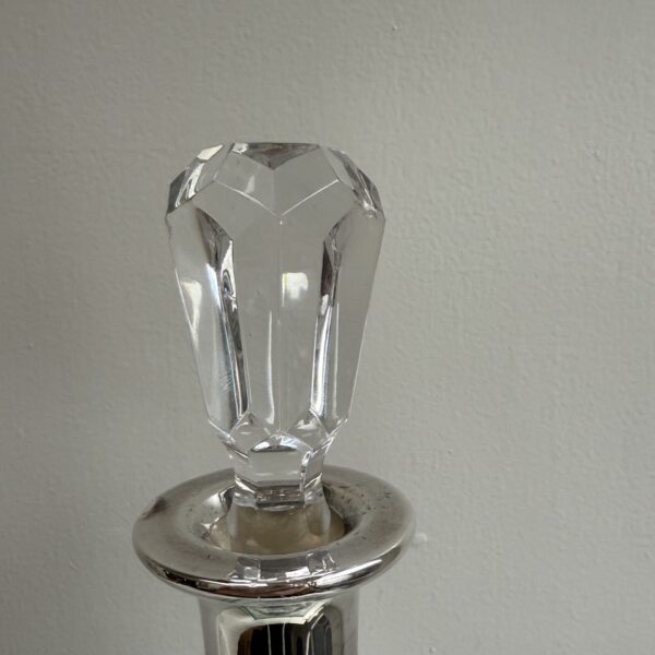 Vintage kristallen karaf met sterling zilveren hals 925 - Afbeelding 2