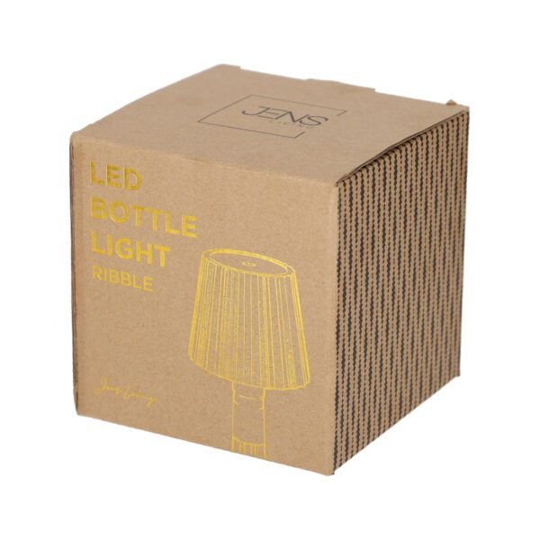 JENS Living LED Fles Lamp Ribbel Taupe - Afbeelding 4