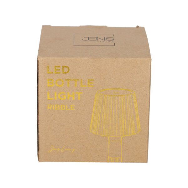 JENS Living LED Fles Lamp Ribbel Taupe - Afbeelding 3