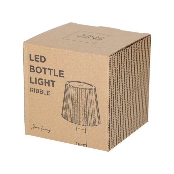 JENS Living LED Fles Lamp Ribbel Zwart - Afbeelding 5