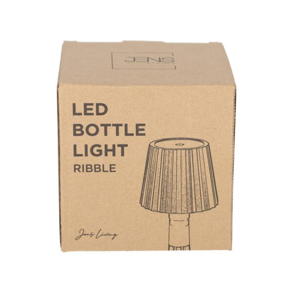 JENS Living LED Fles Lamp Ribbel Zwart - Afbeelding 4