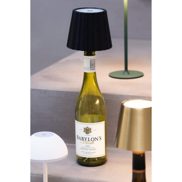 JENS Living LED Fles Lamp Ribbel Zwart - Afbeelding 2