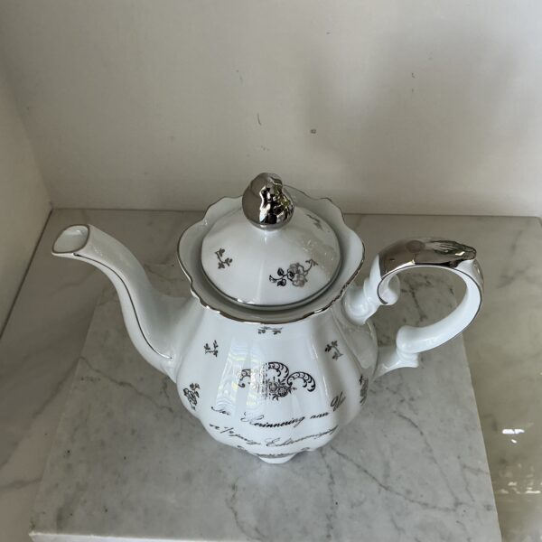 Vintage Bavaria Kronester porseleinen Koffiekan voor 12,5 jarig huwelijk - Afbeelding 3