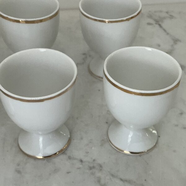 Bavaria Senta witte eierdopjes met gouden rand (set van 6) 4,5x6cm - Afbeelding 3