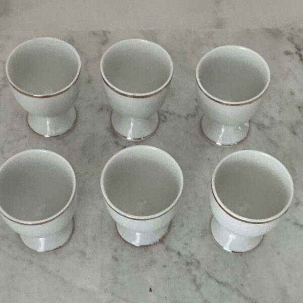 Bavaria Senta witte eierdopjes met gouden rand (set van 6) 4,5x6cm - Afbeelding 2
