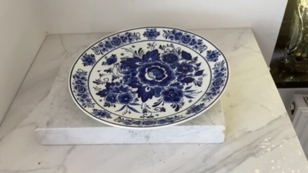 Delfts blauw wandbord met bloemenboeket 32,5 cm - Afbeelding 4