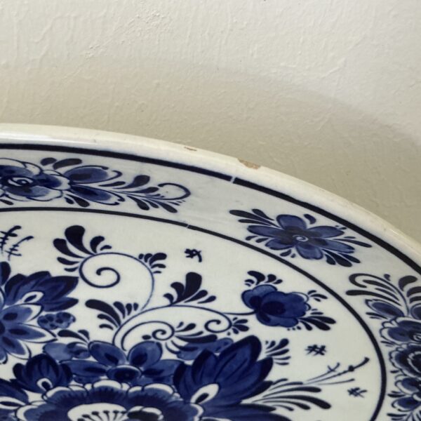 Delfts blauw wandbord met bloemenboeket 32,5 cm - Afbeelding 2