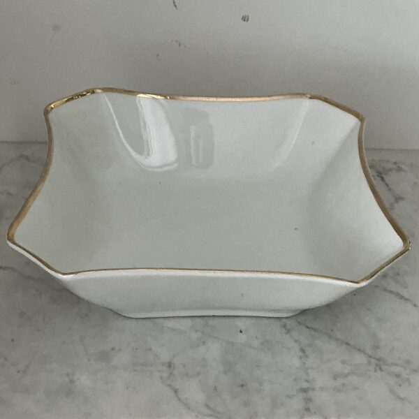 Vintage Bavaria Senta ovaal serveersbord wit met gouden rand 32,5x 21,5 x3cm - Afbeelding 4