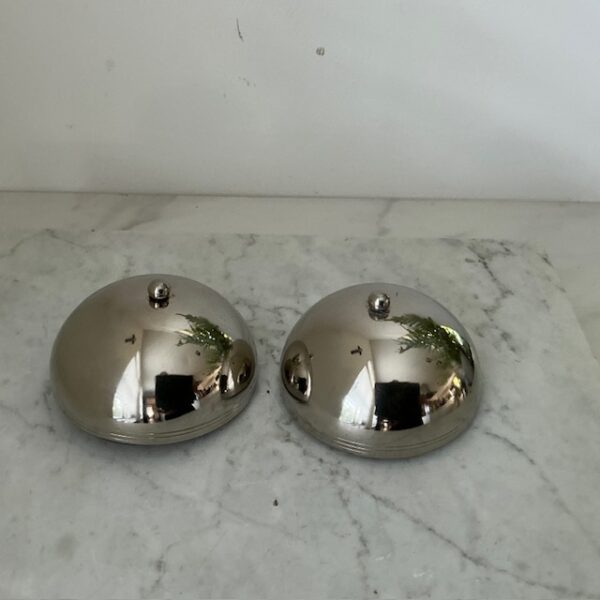 Vintage botervloot met verzilverde deksel (set van 2) - Afbeelding 7
