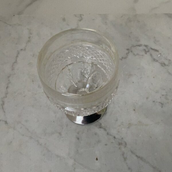 Vintage kristallen glas op zilveren voet 835 - Afbeelding 3