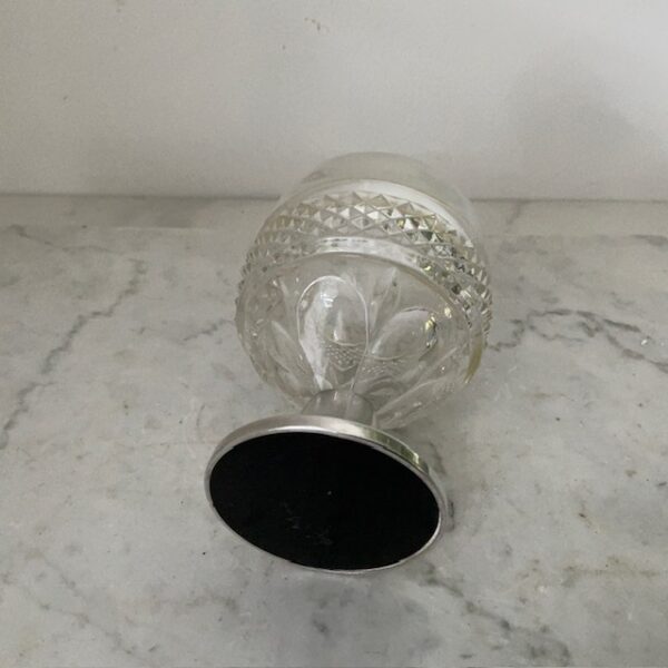 Vintage kristallen glas op zilveren voet 835 - Afbeelding 4