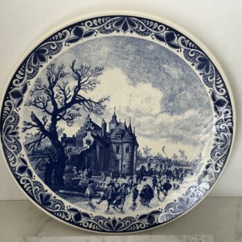 Delfts Blauw Wandbord Winterlandschap