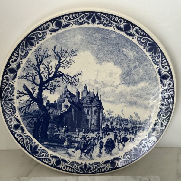 Delfts Blauw Wandbord Winterlandschap