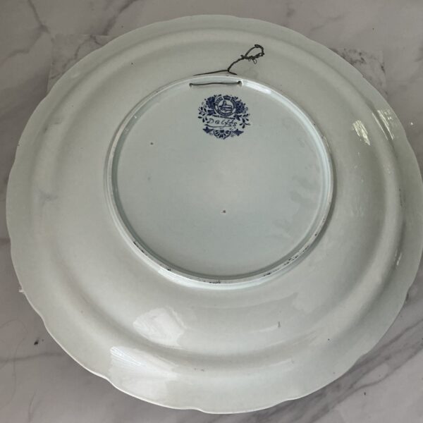🎨 Vintage Delfts Blauw Wandbord – Royal Sphinx Maastricht – Paard en Koets – 39 cm - Afbeelding 3