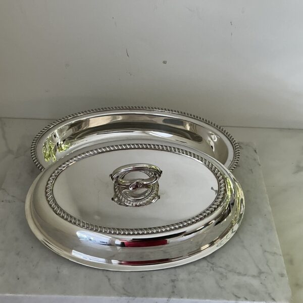 ✨Vintage verzilverde serveerschaal met deksel – ca. 1930–1950 – klassiek Engels tafelzilver - Afbeelding 5