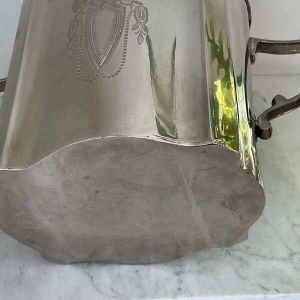Vintage Grote metalen wijnkoeler / champagnekoeler – 22 cm – klassiek gegraveerd – glanzende afwerking - Afbeelding 4