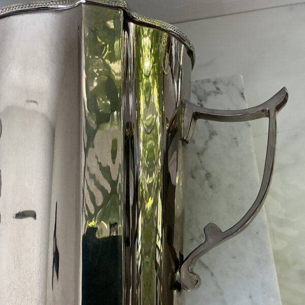 Vintage Grote metalen wijnkoeler / champagnekoeler – 22 cm – klassiek gegraveerd – glanzende afwerking - Afbeelding 3