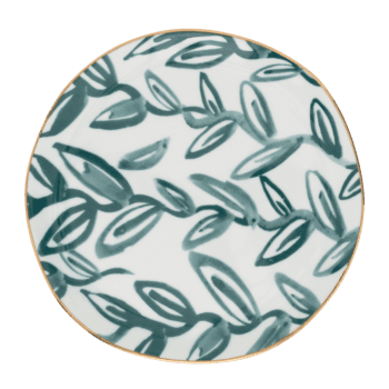 Urban Nature Culture Good Morning plate Leaves aqua, Ø17 cm