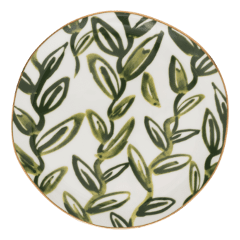 Urban Nature Culture Good Morning plate Leaves evergreen sprig, Ø17 cm