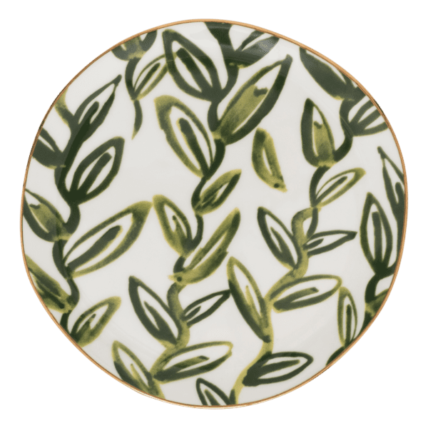Urban Nature Culture Good Morning plate Leaves evergreen sprig, Ø17 cm