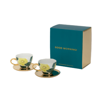 giftset floral art limelight saucer