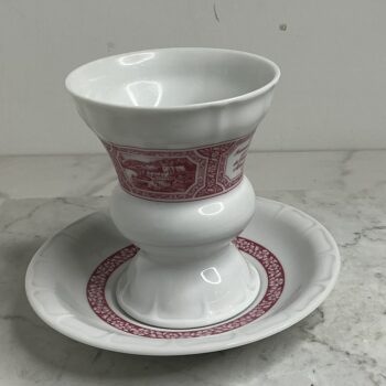 Rüdesheimer koffiebeker rood wit – vintage porselein Duitsland jaren ’60