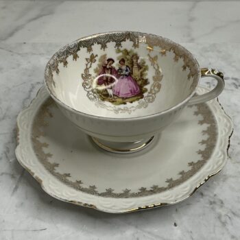 Vintage kop en schotel Bavaria – Romantisch tafereel (ca. 1950)