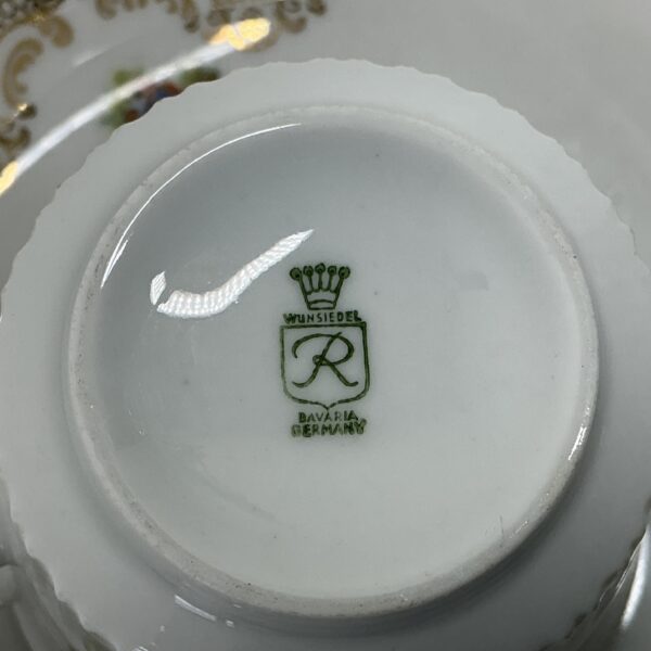 Vintage kop en schotel Bavaria Wunsiedel – Romantisch Rococo-design (ca. 1950) - Afbeelding 5