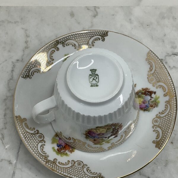 Vintage kop en schotel Bavaria Wunsiedel – Romantisch Rococo-design (ca. 1950) - Afbeelding 4