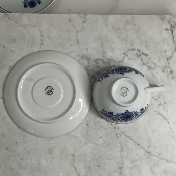 Mosa Maastricht kop en schotel – blauw wit porselein – Set van 2 - Douwe Egberts – vintage servies jaren ’70) - Afbeelding 4