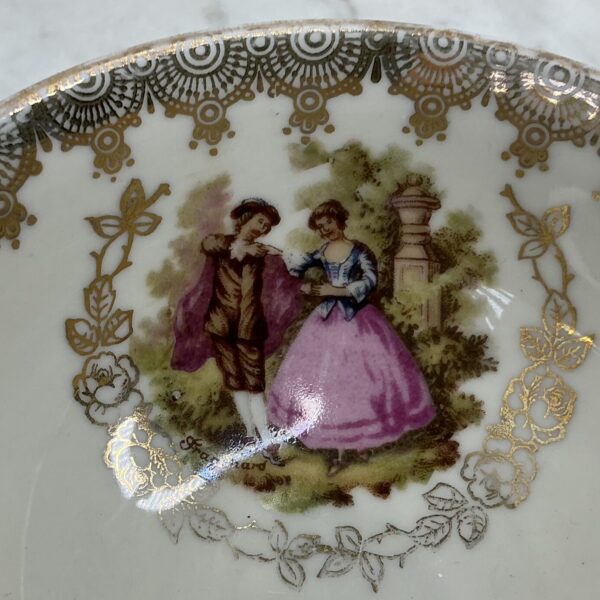 Vintage kop en schotel Bavaria – Romantisch tafereel (ca. 1950) - Afbeelding 2