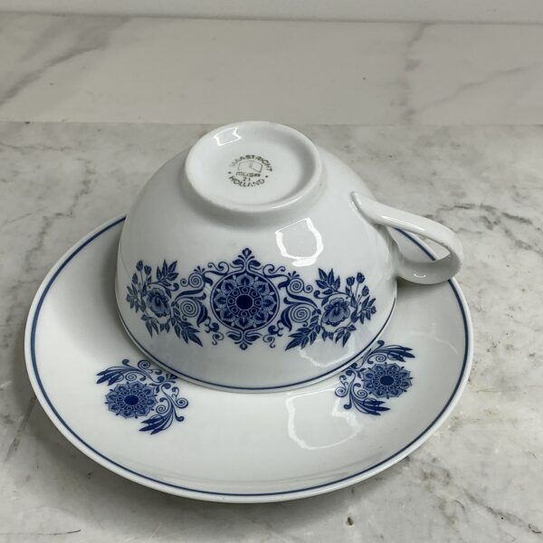 Mosa Maastricht kop en schotel – blauw wit porselein – Set van 2 - Douwe Egberts – vintage servies jaren ’70) - Afbeelding 2